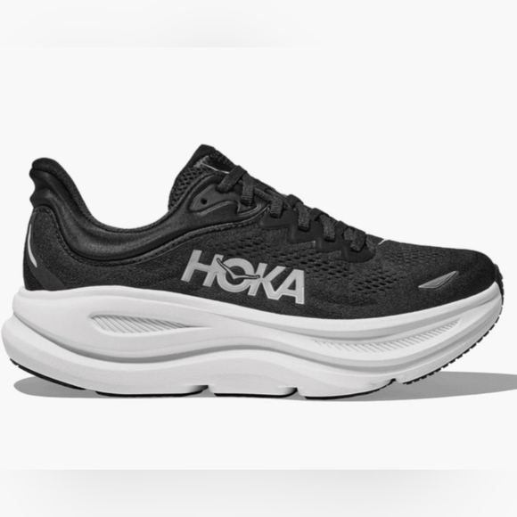 HOKA BONDI 9 Black And White Running Shoes Mens Size 9D (Standard Fit) Brand New - Picture 10 of 10